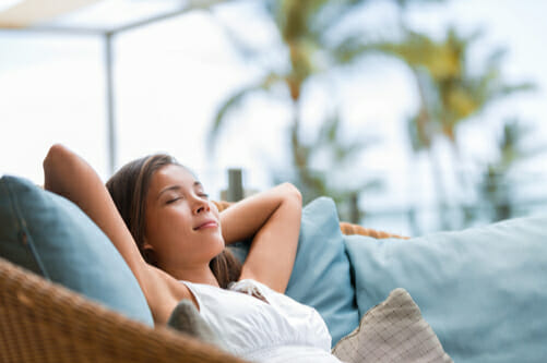 woman enjoying pain relief